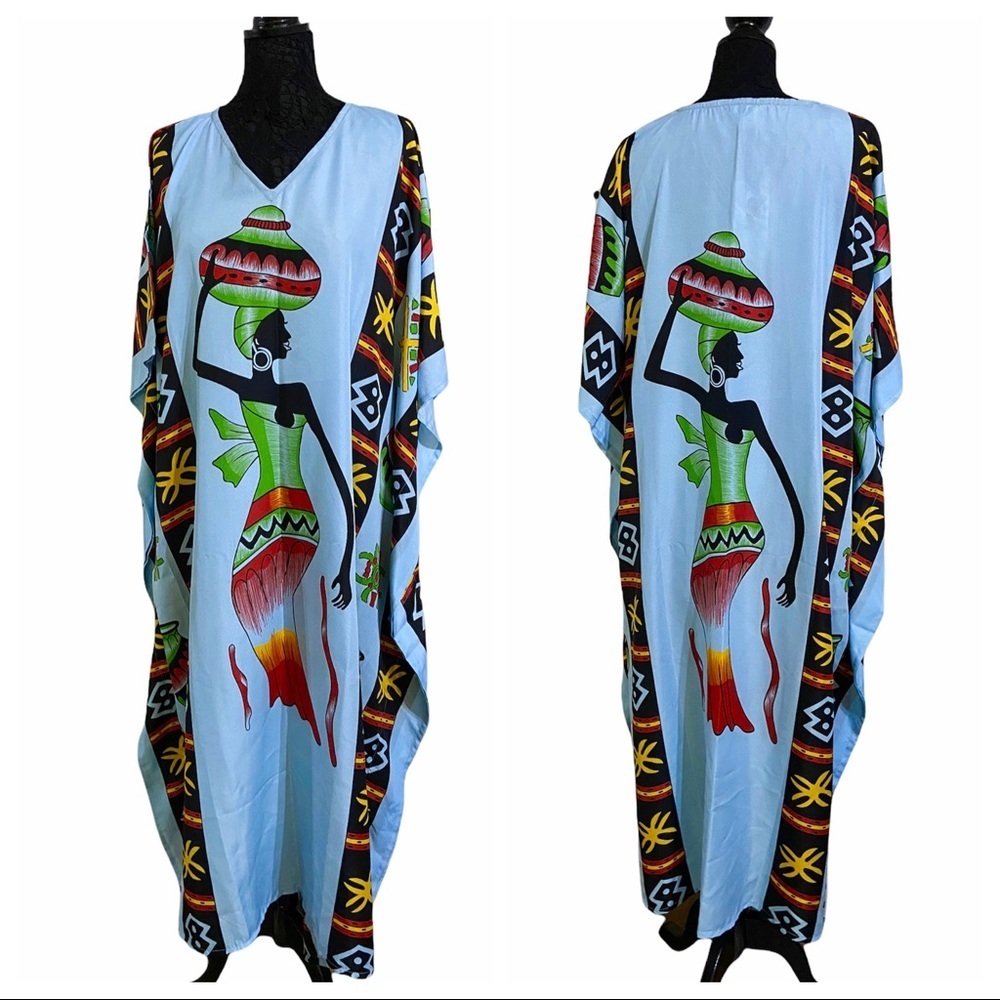 Gypsie Blue Kaftan boho maxi dress
